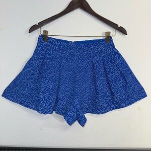 Luxxel Women’s Blue hearts Skort Shorts Small Flowing Pleated Mini Skirt Look